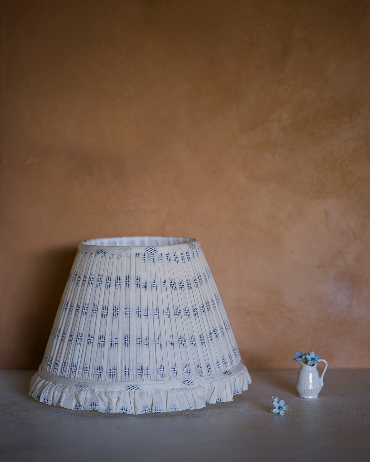 Luxury cotton lampshade in cornflower