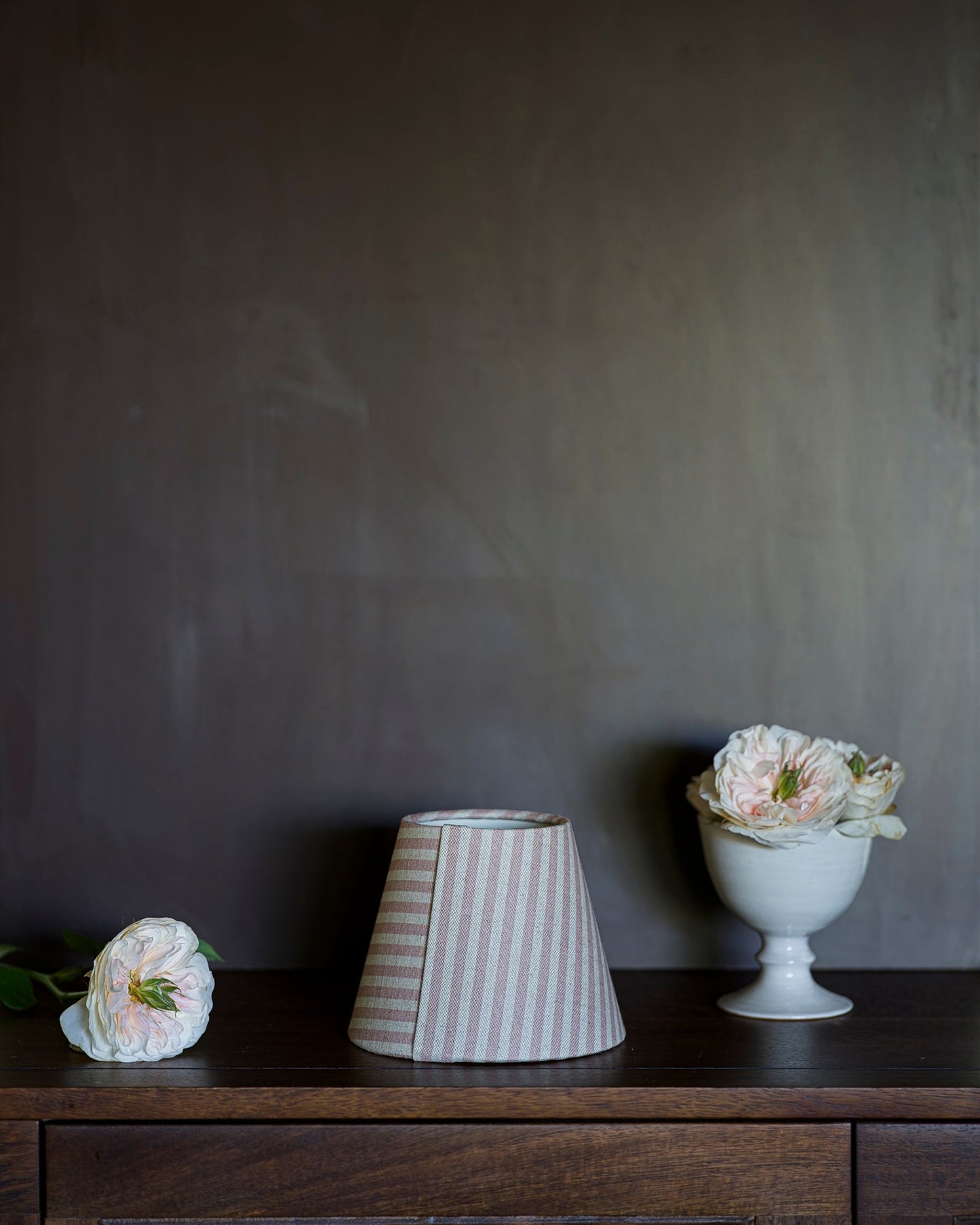 Luxury empire lampshade in old rose on drawers