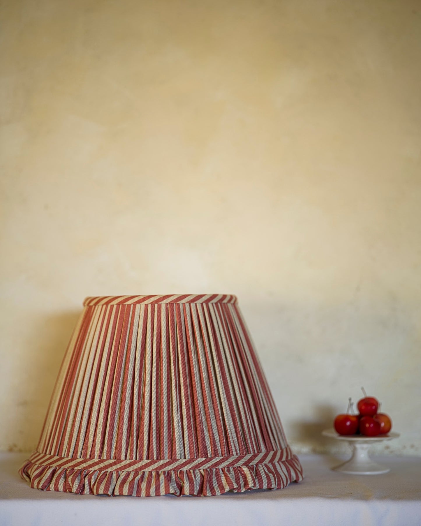 Luxury fine striped lampshade in crabapple