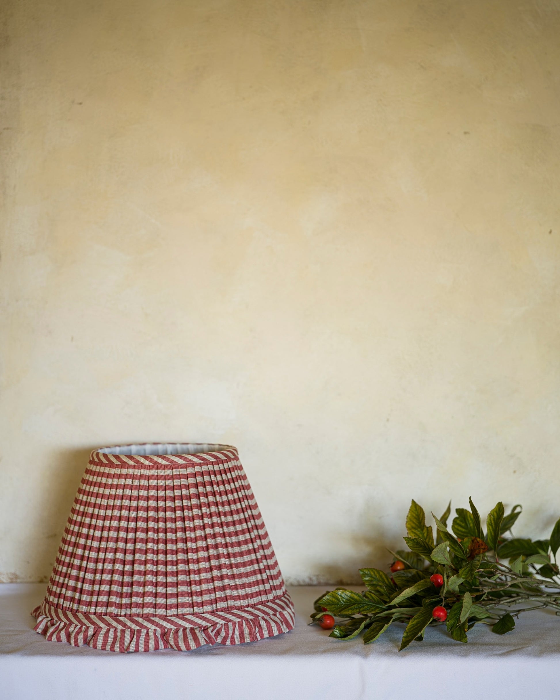 Luxury red lampshade with plant