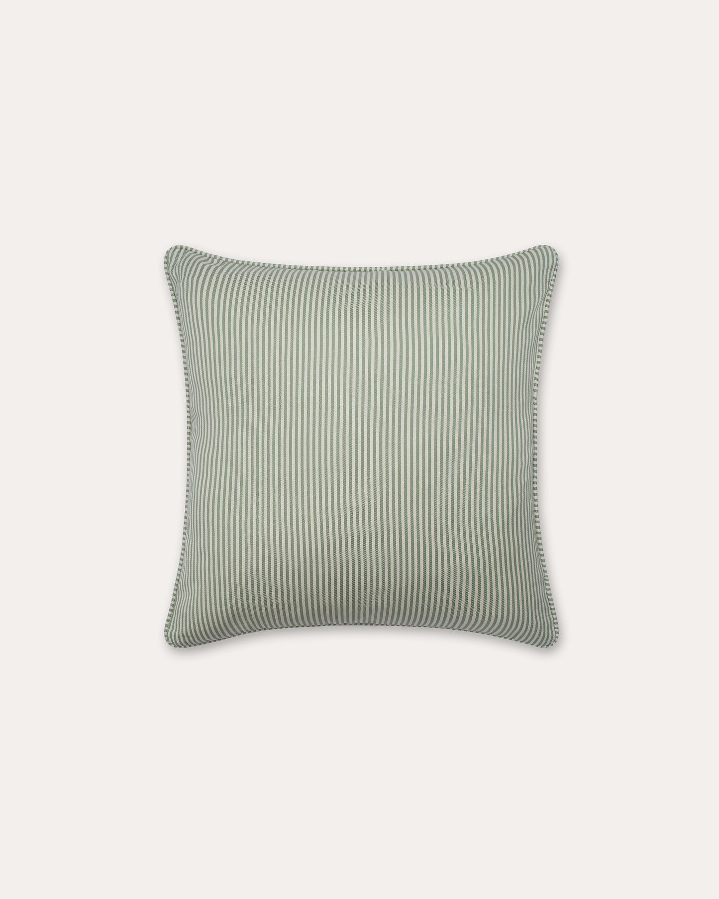 The Fine Stripe Square Cushion in Sage