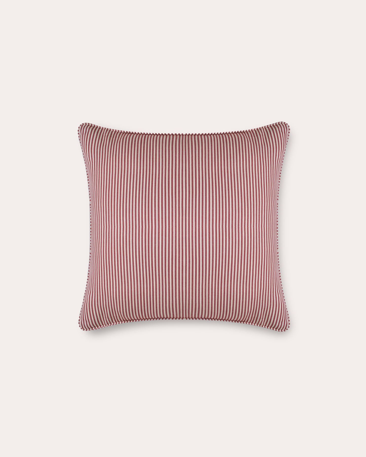 The Fine Stripe Square Cushion in Crabapple