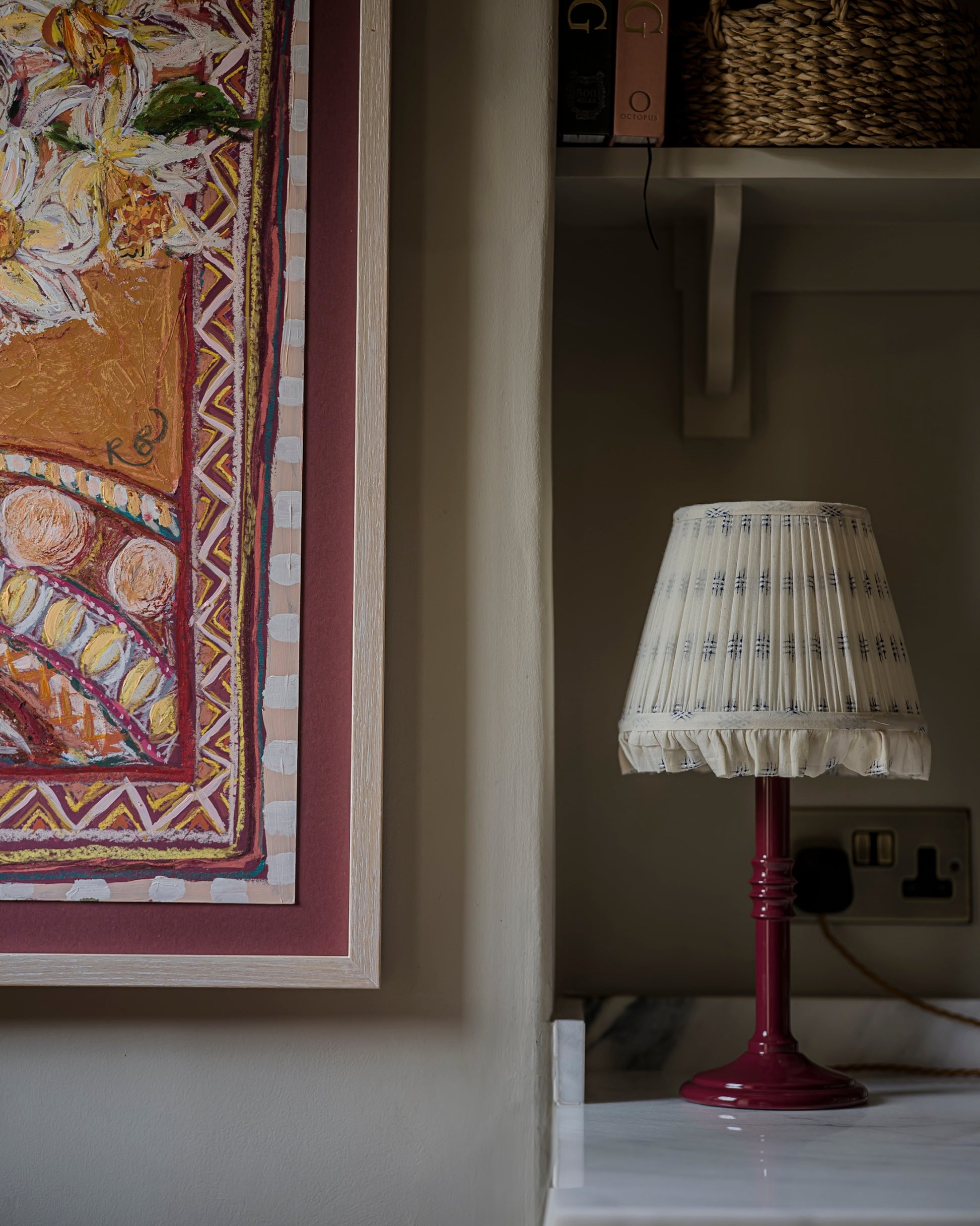 Small lacquered lampstand in damson lifestyle