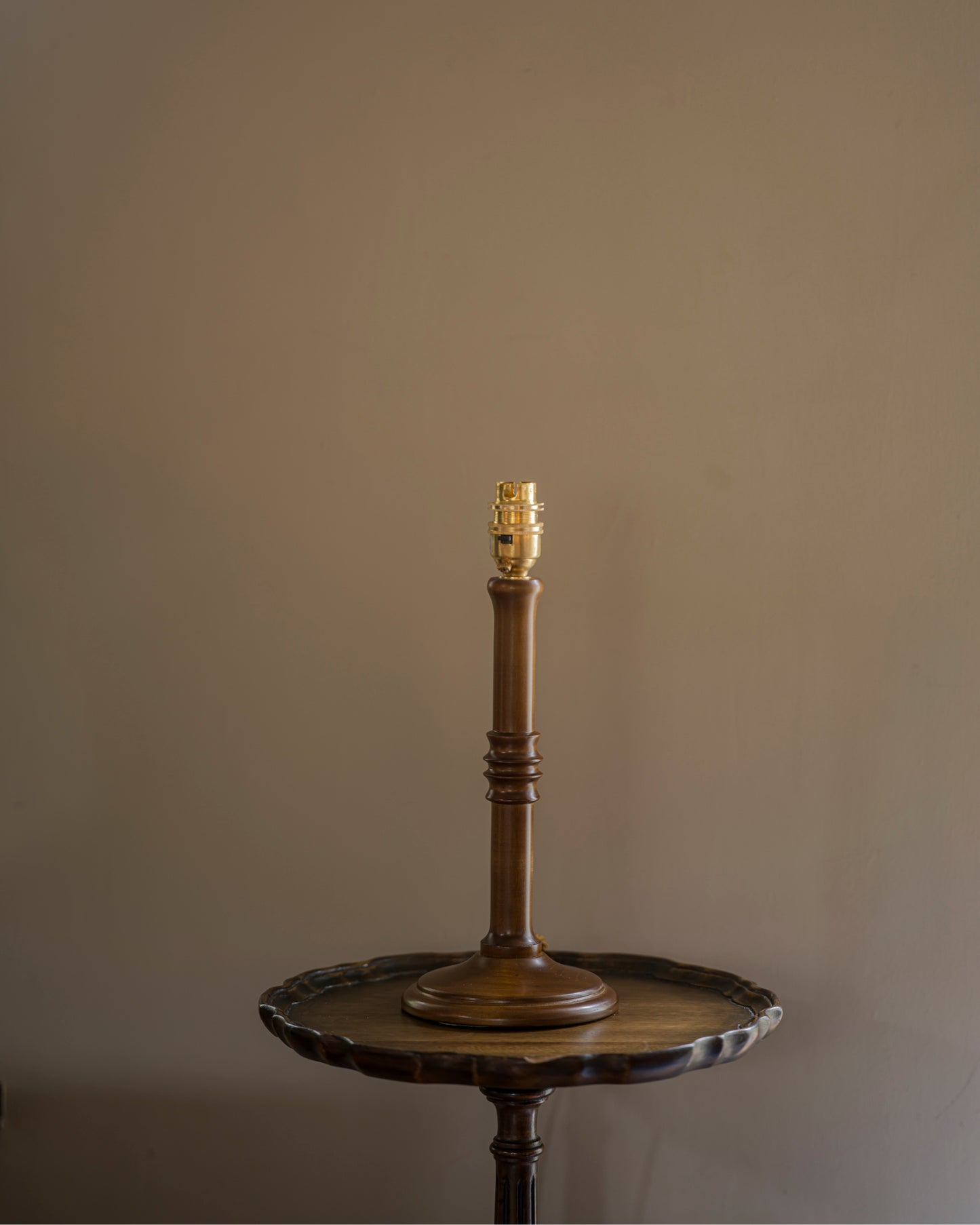 Small unlacquered lampstand in wood