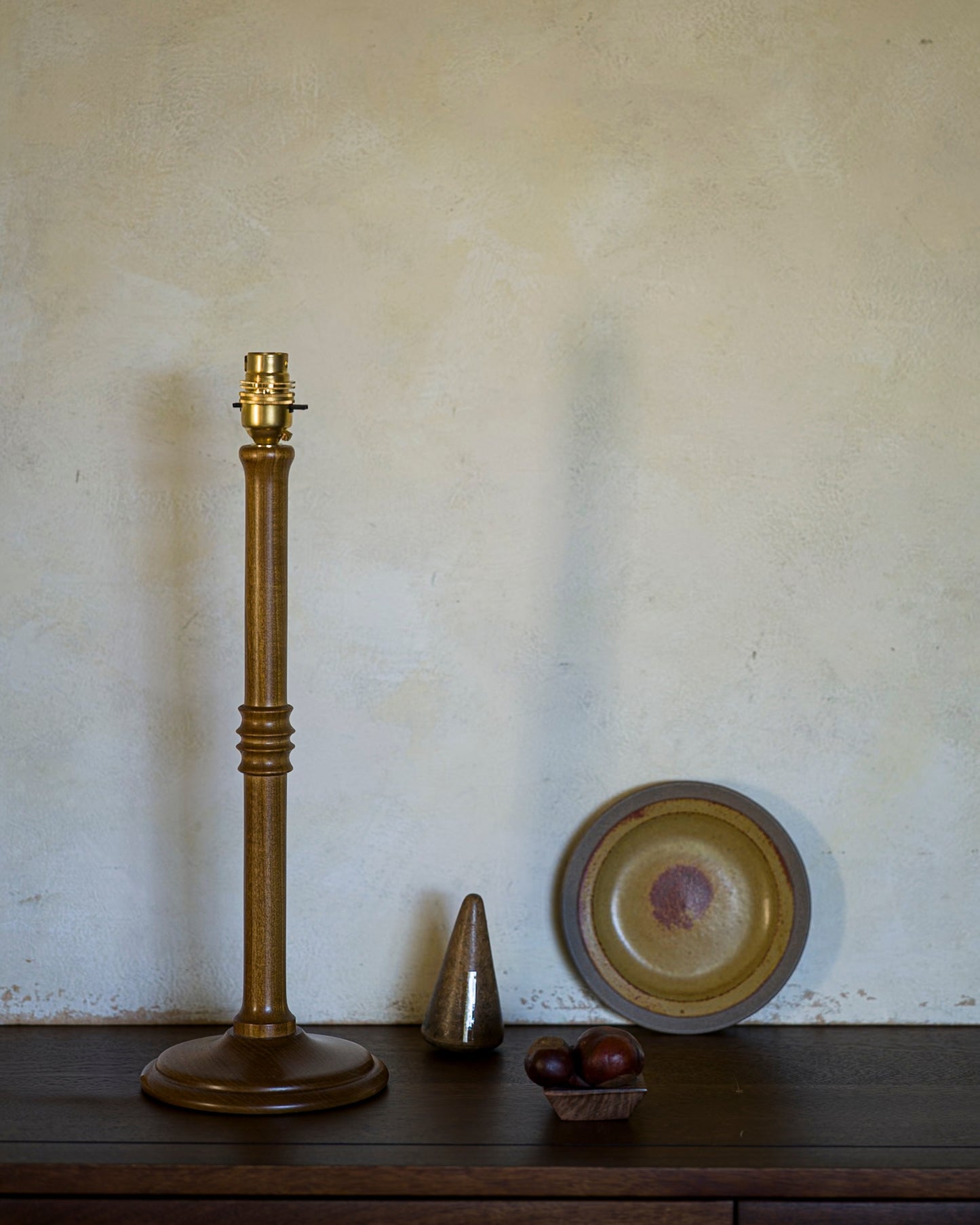 Unlacquered lampstand in wood