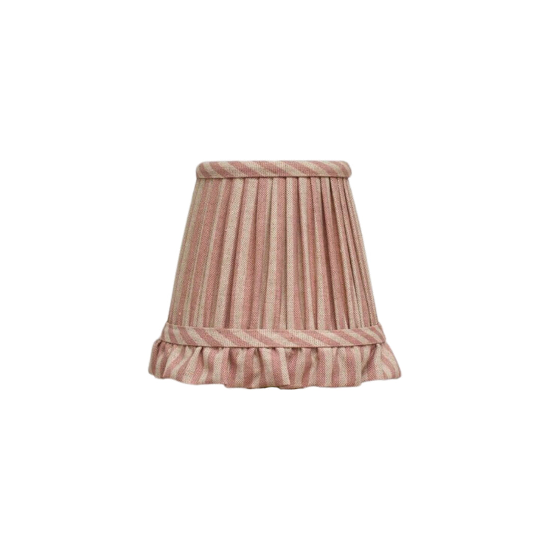 Frilled wall light lampshade in old rose