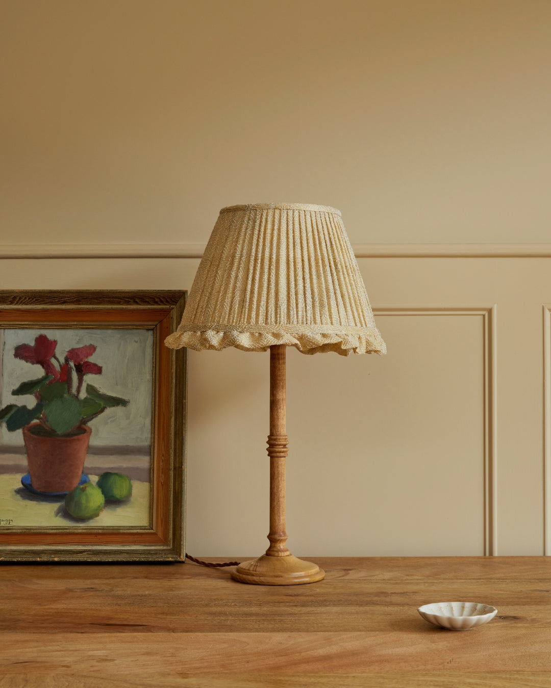 Limited Edition Ivory Silk Embroidered Lampshade