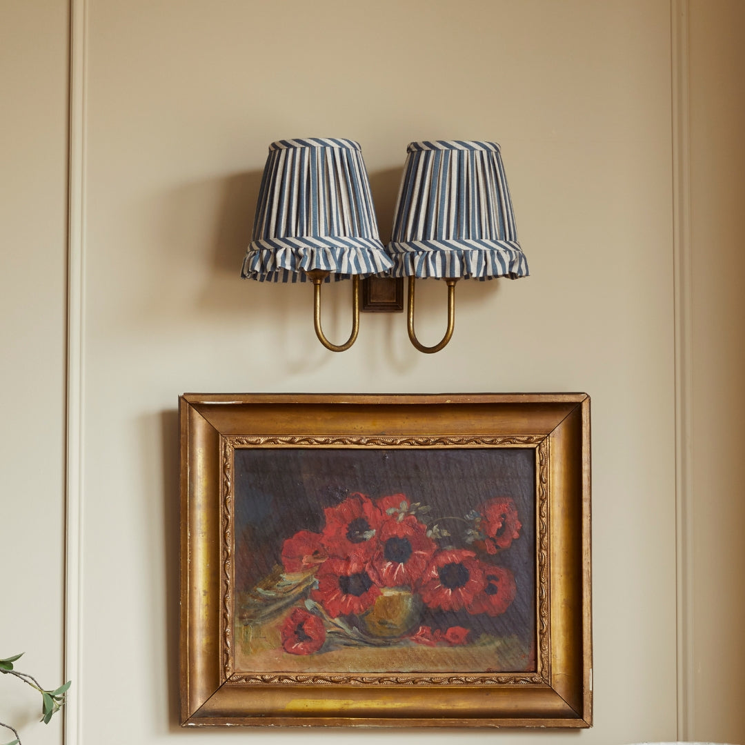 Striped Cobalt Blue Lampshade