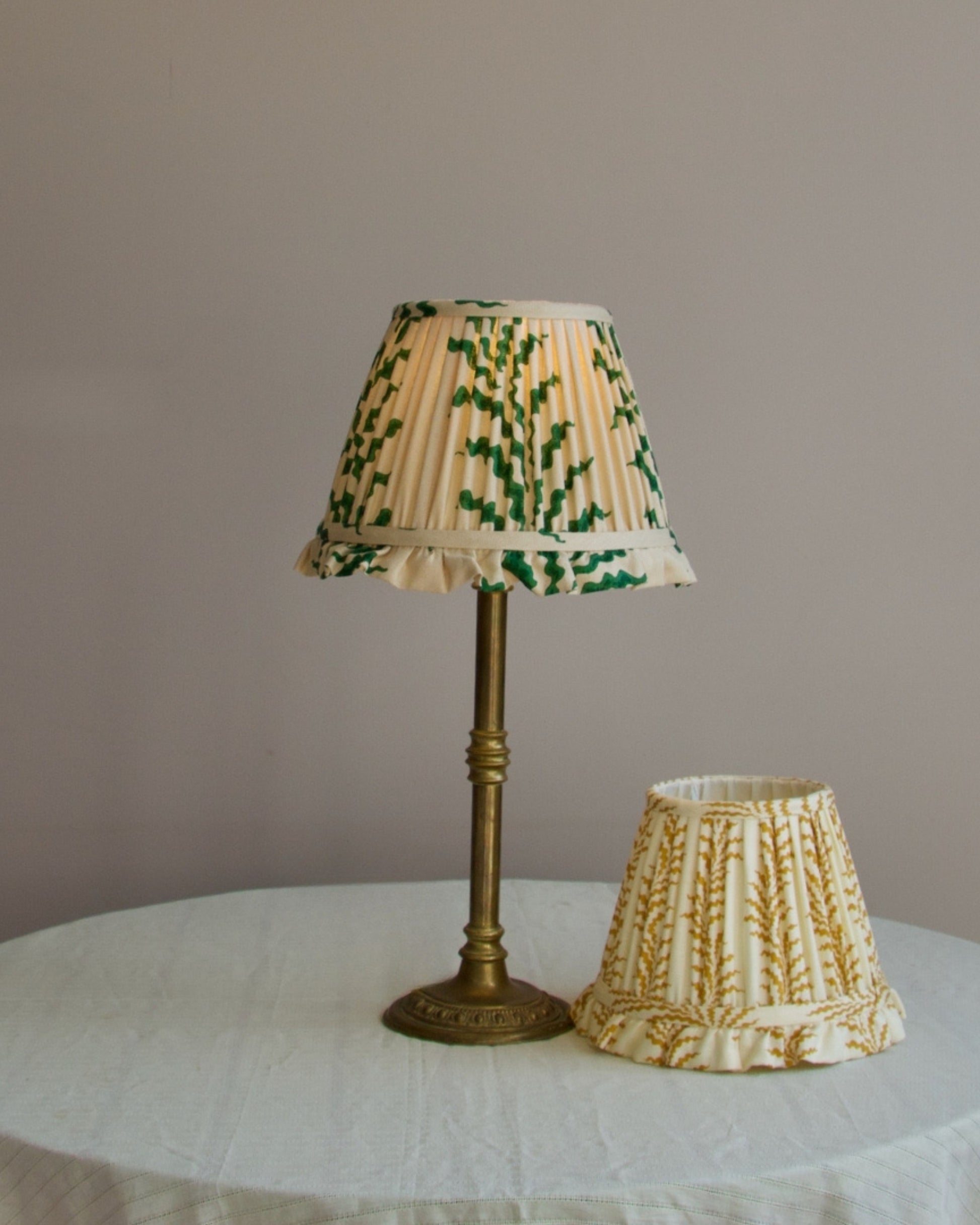 Bespoke lampshades in yellow patterns