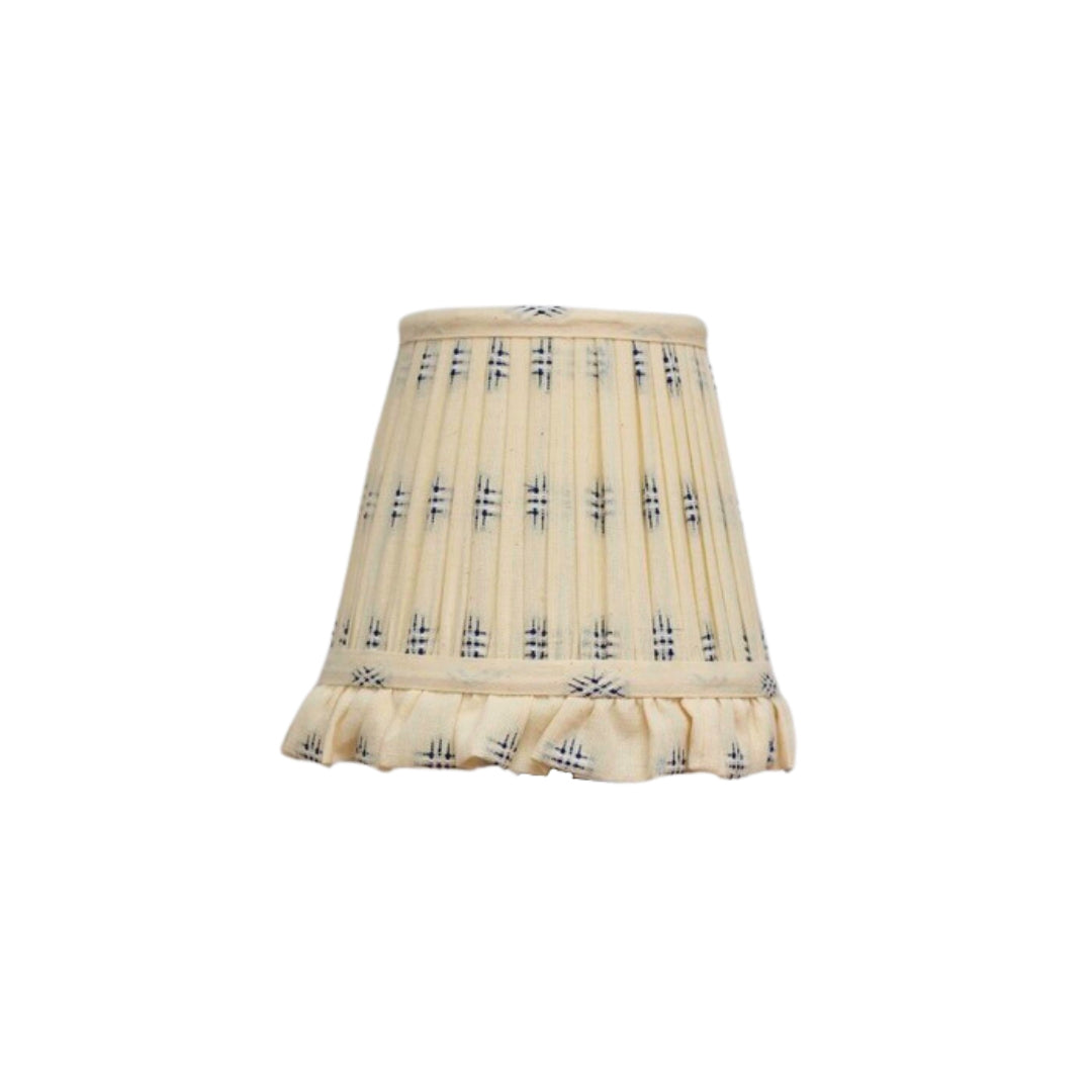 Embroidered wall light lampshade in cornflower