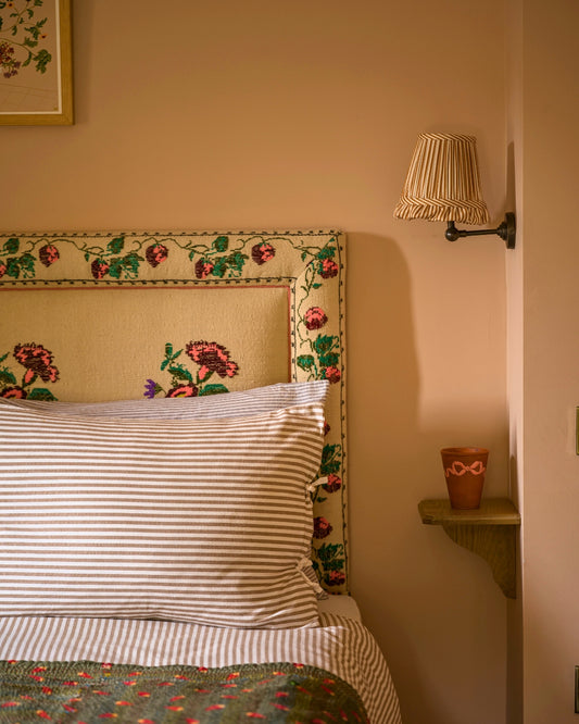 The Fine Stripe in Ochre Wall Light Lampshade