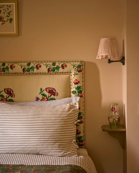 The Fine Stripe in Old Rose Wall Light Lampshade