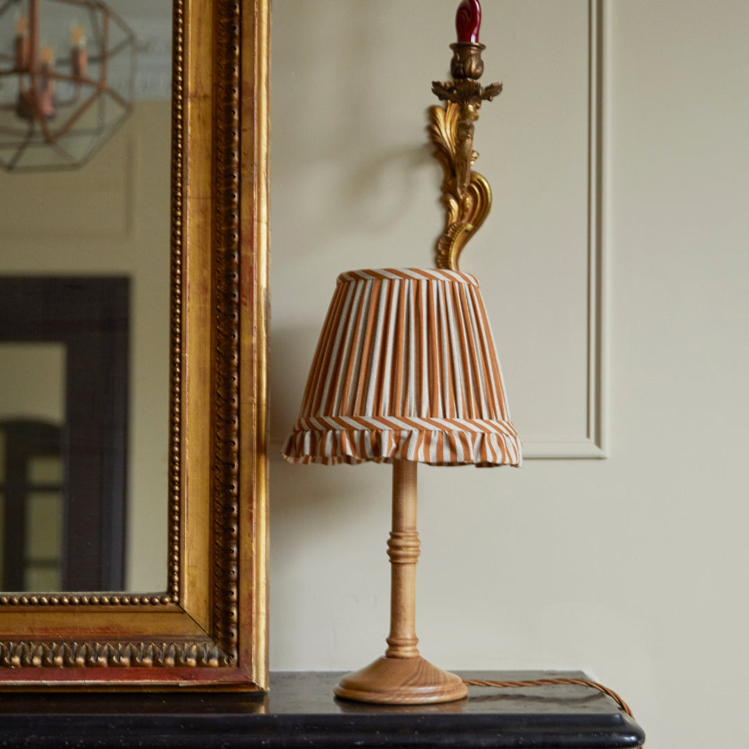 Frilled luxury lampshade in goldenberry