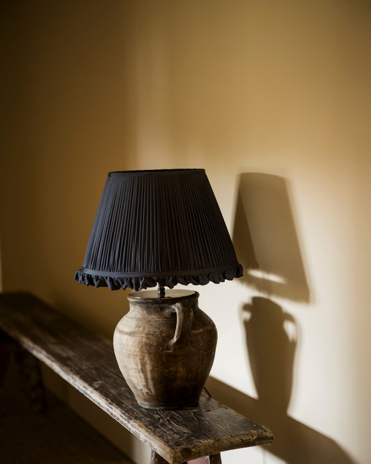 Frilly lampshade in black grape