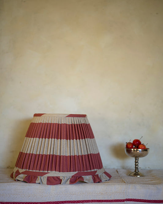 Luxury cotton lampshade in crabapple