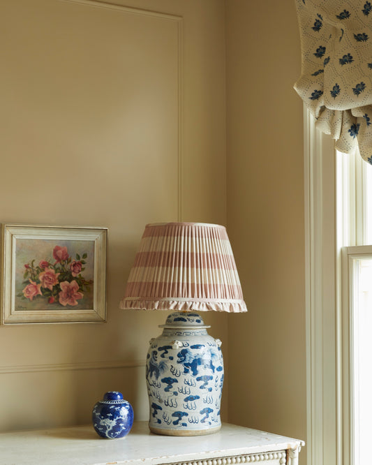 Luxury cotton lampshade in old rose