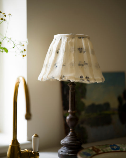 Luxury embroidered lampshade in cornflower