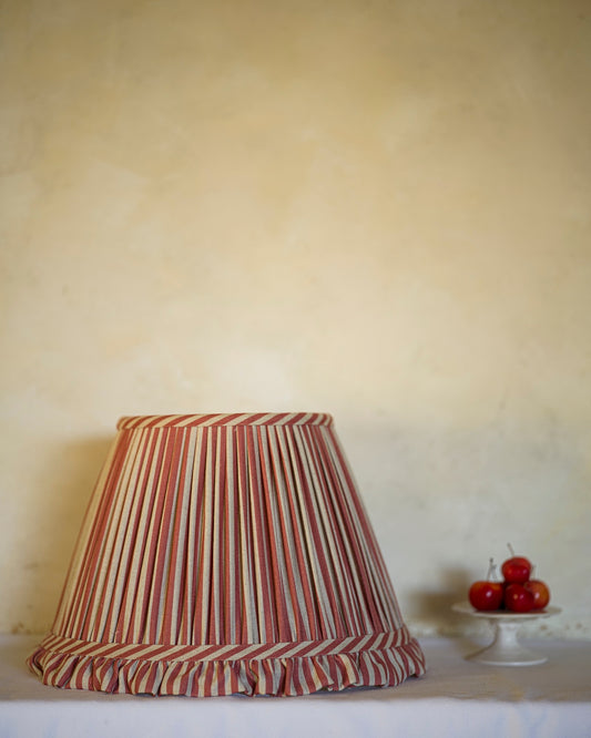 Luxury fine striped lampshade in crabapple