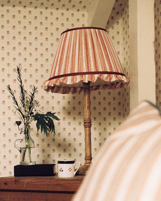 Luxury frilled lampshade in pink