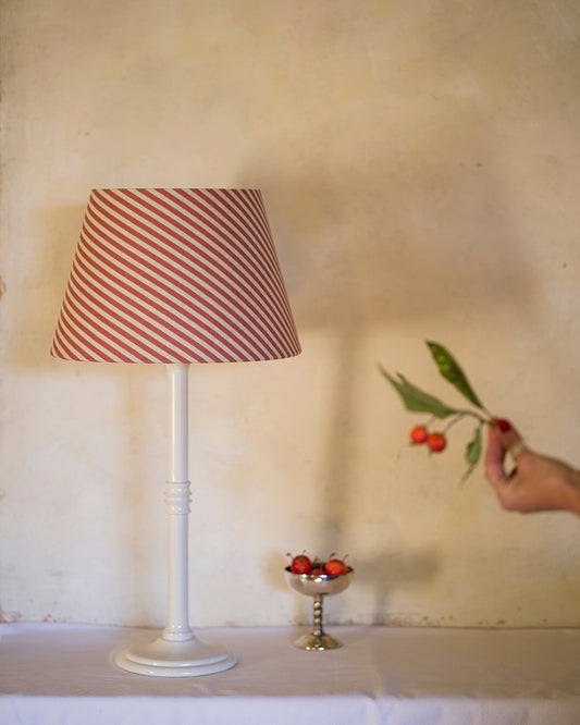 Luxury lampshade in crabapple on lampstand