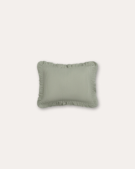 The Fine Stripe Rectangle Cushion in Sage