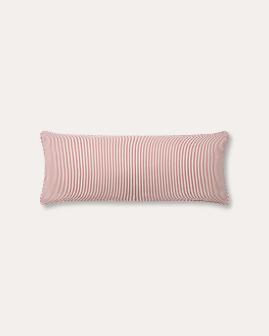 The Fine Stripe Long Cushion in Crabapple