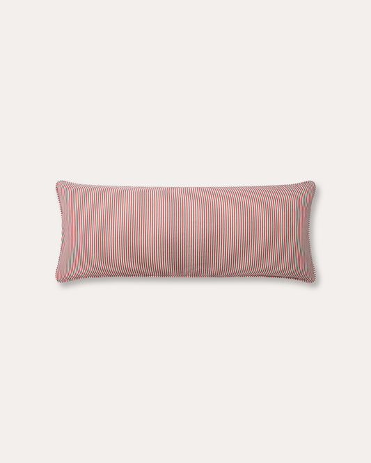 The Fine Stripe Long Cushion in Crabapple