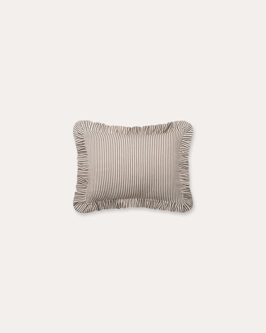 The Fine Stripe Rectangle Cushion in Cocoa