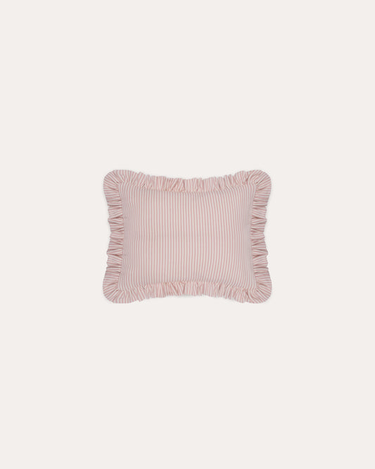 The Fine Stripe Rectangle Cushion in Rose