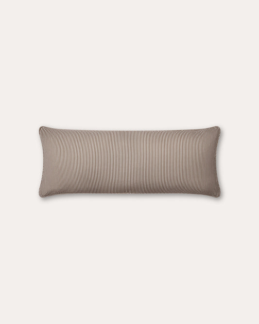 The Fine Stripe Long Cushion in Cocoa