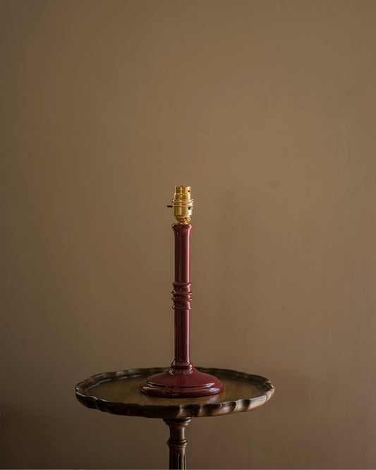 Small lacquered lampstand in damson