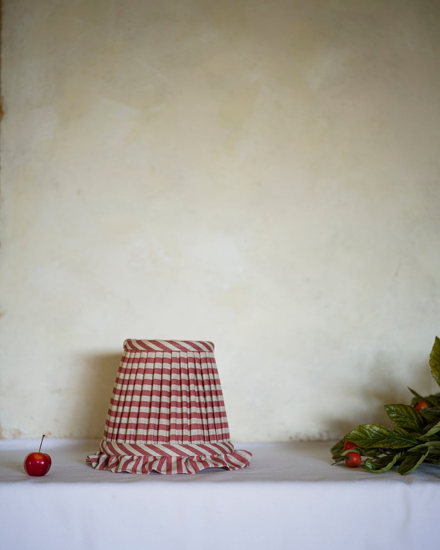 The Fine Horizontal Stripe in Crabapple Wall Light Lampshade