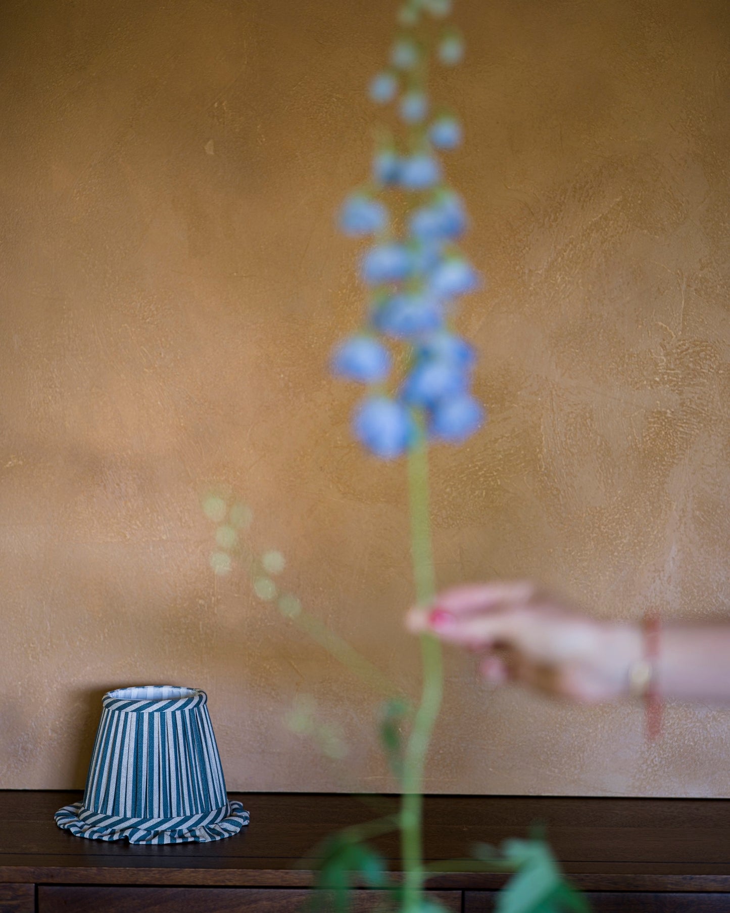 The Fine Stripe in Delphinium Wall Light Lampshade