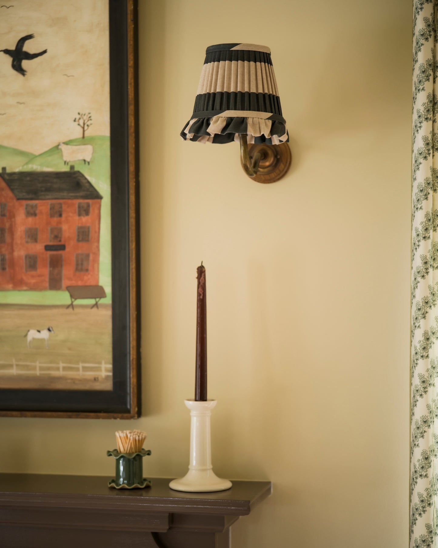 The Broad Stripe in Blackberry Wall Light Lampshade