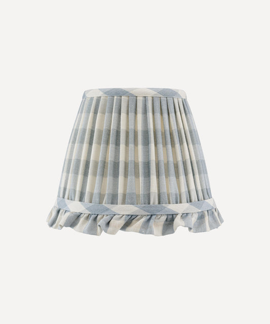 Inchyra X Imogen Pope Vintage Check Old Blue Lampshade